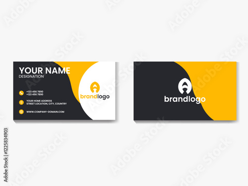 Creative Business Card template both sided landscape orientation Horizontal layout Vector illustration