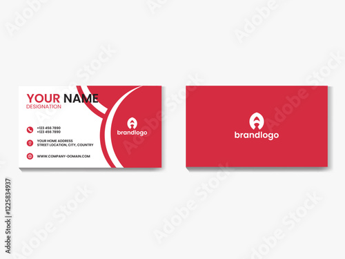 Creative Business Card template both sided landscape orientation Horizontal layout Vector illustration
