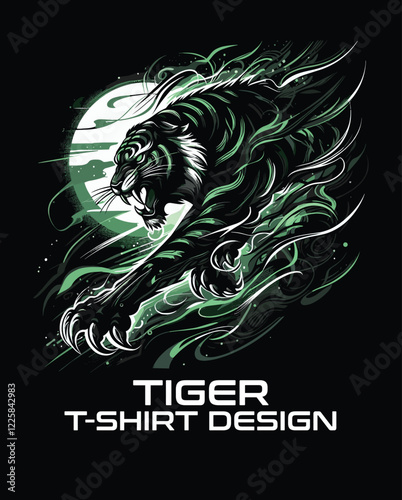 Canvas Print Tiger Vector T Shirt Design