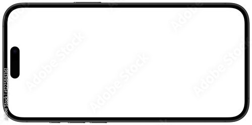 Canvas-taulu Mockup iPhone 16 Plus Black PNG, iPhone 16 Plus Landscape Template, iPhone 2024