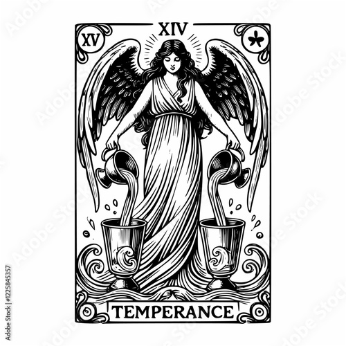 Surreal Temperance Tarot Composition