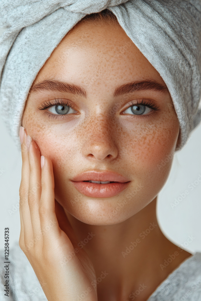 Skincare routine concept photo, a young woman with beautiful skin Skincare routine concept photo, a young woman with beautiful skin