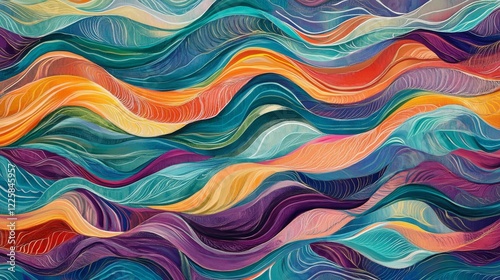 Elegant Abstract Wavy Lines Featuring Vibrant Gradient Color Spiral Designs