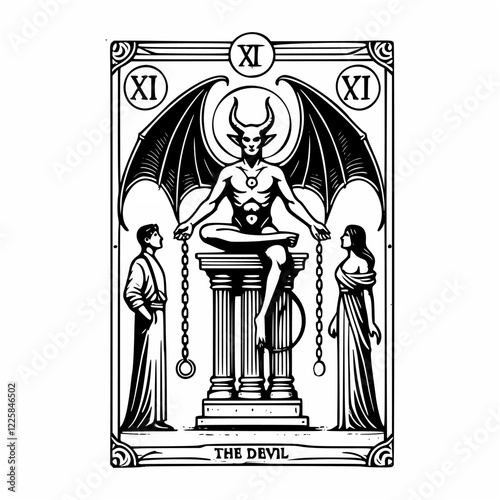 Abstract Illustration of The Devil Tarot