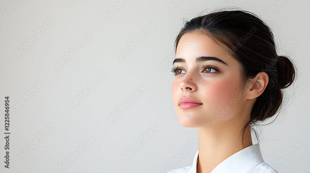 Portrait Of A Young Woman With A Serene Expression Portrait Of A Young Woman With A Serene Expression