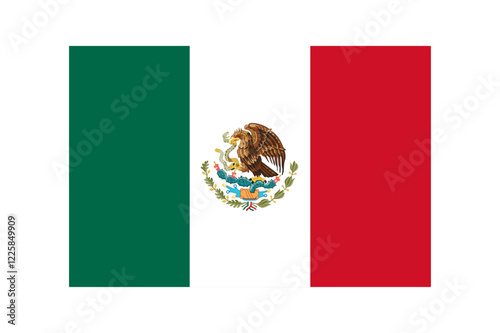 Mexico flag background with cloth texture.Mexico Flag vector illustration