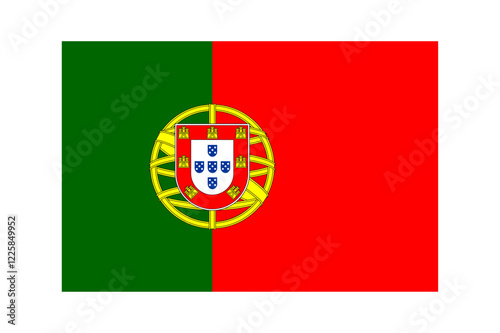 Flag of Portugal. Vector. Accurate dimensions, element proportions and colors.