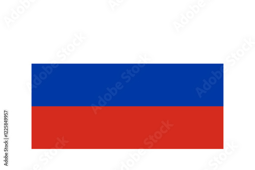 The flag of Russia. Flag icon. Standard color. Standard size. A rectangular flag. Computer illustration. Digital illustration. Vector illustration.