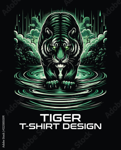 Canvas Print Tiger Vector T Shirt Design