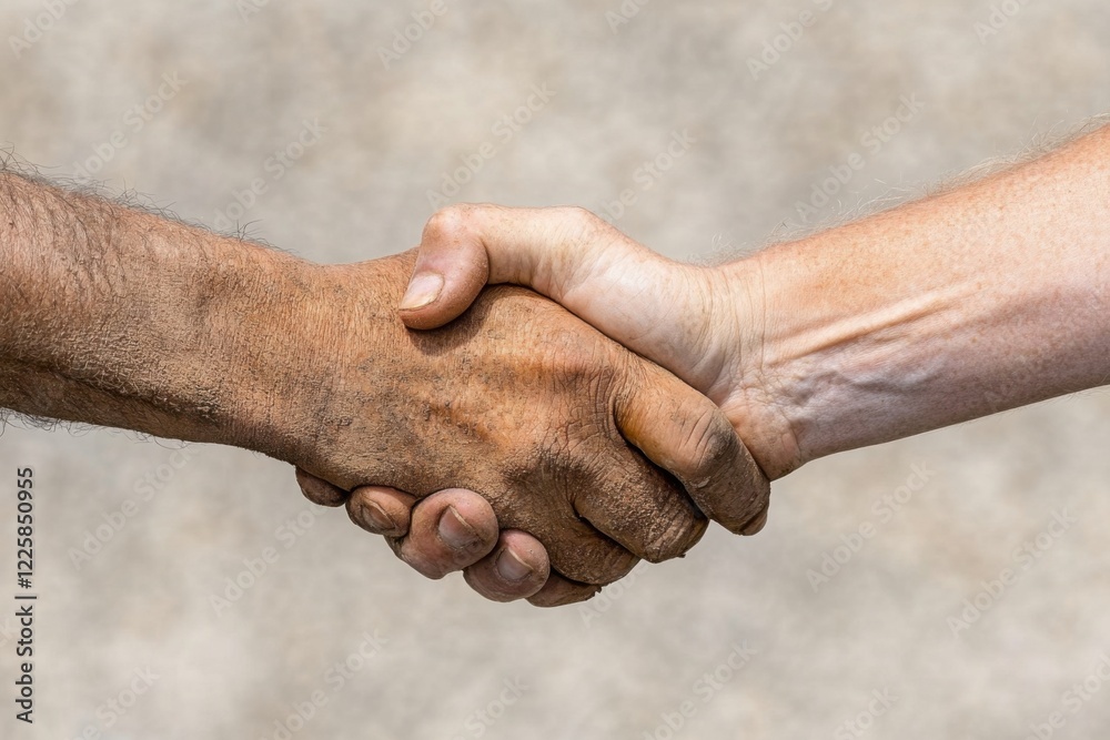Fototapeta premium handshake between two men. greeting or shaking hands after signing a contract, successful agreement