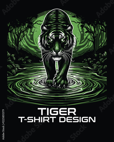 Canvas Print Tiger Vector T Shirt Design