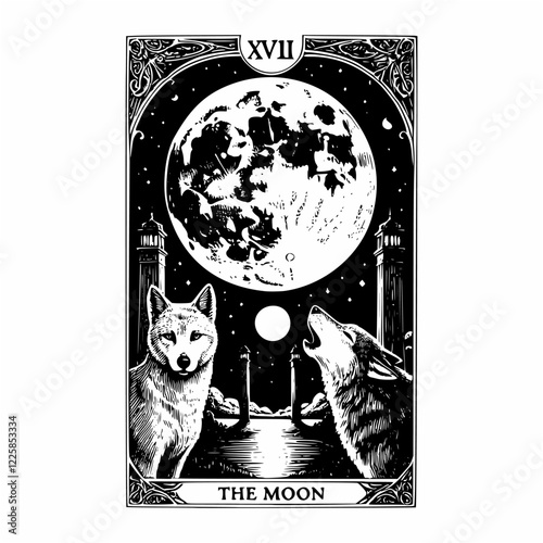 The Moon Tarot Card Concept and Artwork