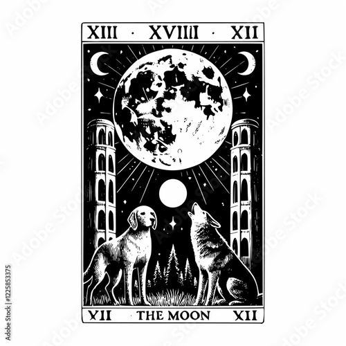 Subconscious Energy in The Moon Tarot Design