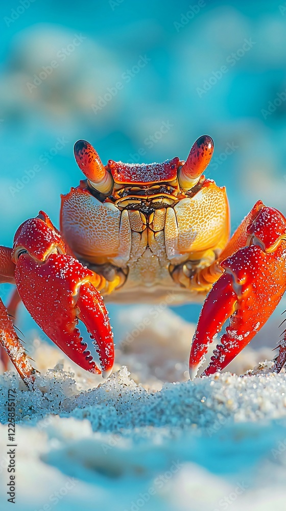 HD Phone Wallpaper Vibrant Red Crab on White Sand Beach Close up Ocean Wildlife Photography HD Phone Wallpaper Vibrant Red Crab on White Sand Beach Close up Ocean Wildlife Photography