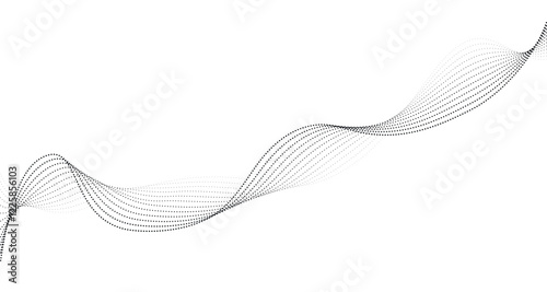 Abstract background with dotted halftone wavy lines. Vector illustration of smooth wave blend lines for modern design projects.
