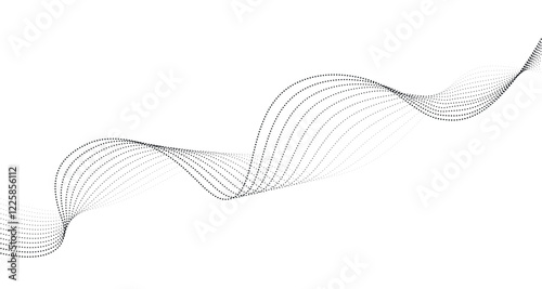 Dynamic dotted halftone wavy lines .Abstract smooth wave lines Vector background for technology, science, innovation concepts