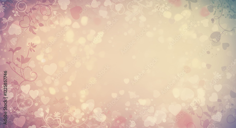 Romantic Hearts Background Soft Pastel Colors Valentine Design Romantic Hearts Background Soft Pastel Colors Valentine Design