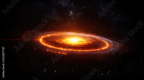 Fiery Ring Galaxy, cosmic event, space background, science illustration photo