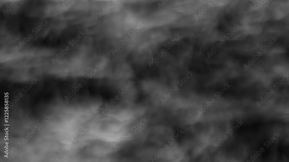 Abstract smoke, cloud or fog animation background or overlay, concepts, ideas, 4k, transparent background with alpha channel