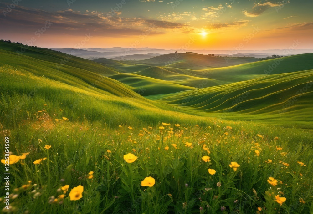breathtaking scenic green fields bathed soft dawn light flourishing nature picturesque sunrise landscape, sunlight, morning, scenery, flora, grass, sky breathtaking scenic green fields bathed soft dawn light flourishing nature picturesque sunrise landscape, sunlight, morning, scenery, flora, grass, sky