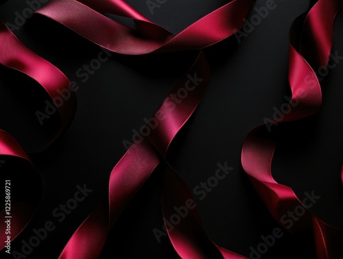 Wallpaper Mural Vibrant Red Ribbon Decoration Torontodigital.ca