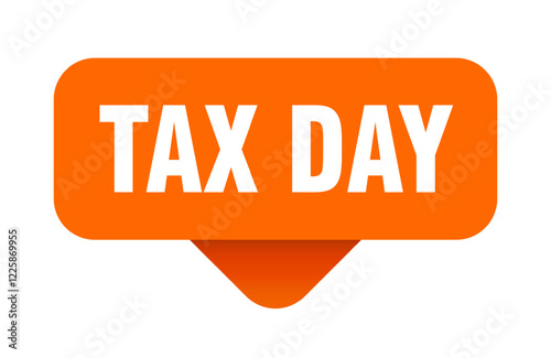 tax day sticker. tax day sign on transparent background