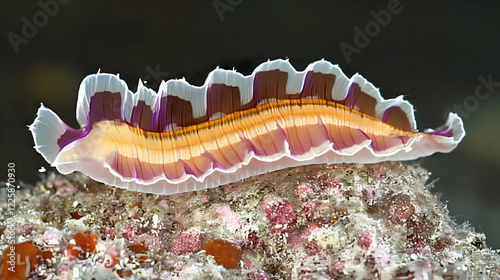 Colorful marine worm on reef, underwater macro photography, ocean life, nature photo