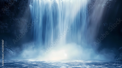 Celestial waterfall of light. Heavenly Falls. Illustration