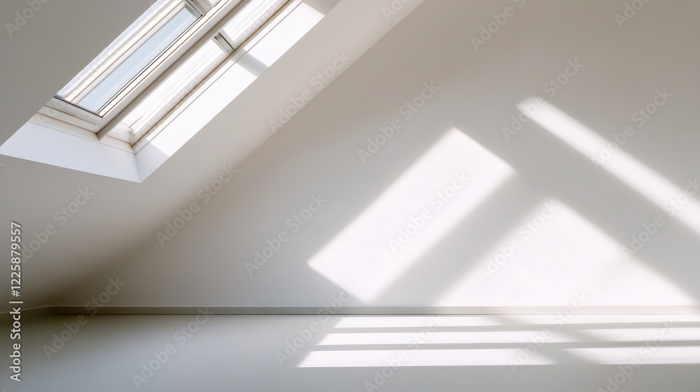 Obraz premium Sunlight streaming through skylight in minimalistic room