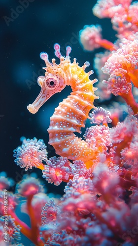HD Phone Wallpaper Vibrant Seahorse Among Coral Reef Underwater Wildlife Ocean Life Marine Animal