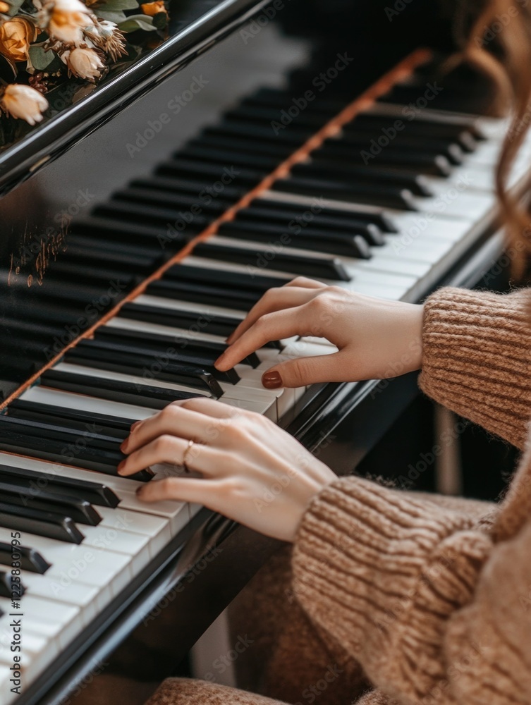 Fototapeta premium Musical Moment: A Pianist's Performance
