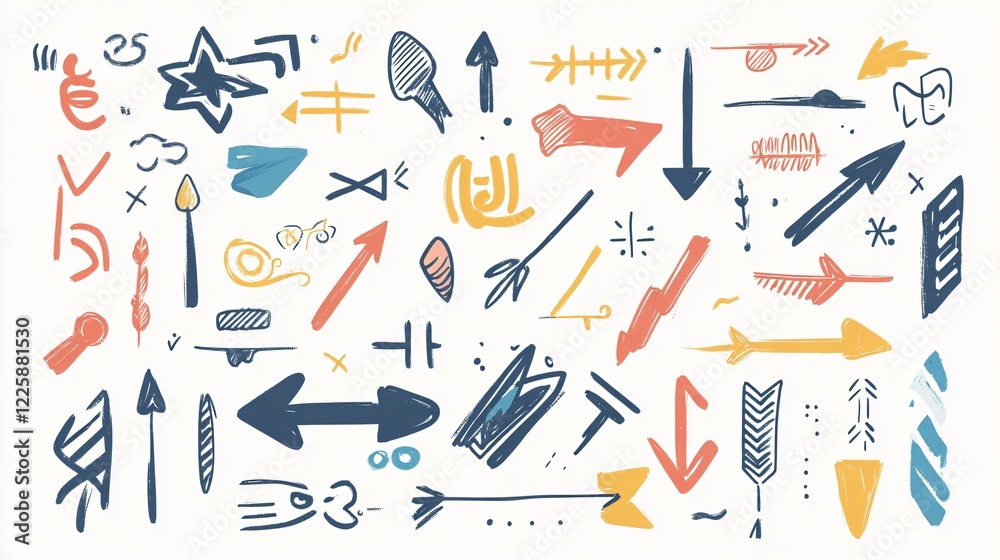 Creative Doodle Style Arrows Set for Graphic Design Projects Creative Doodle Style Arrows Set for Graphic Design Projects