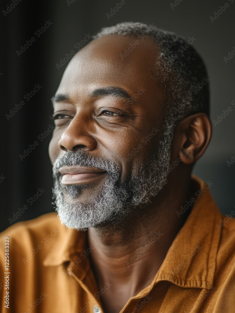 Grey-haired man with beard and mustache Grey-haired man with beard and mustache