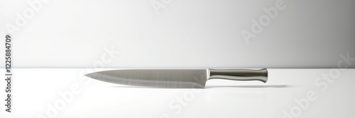 Kitchen knife minimalist design with a sleek appearance against a neutral background photo