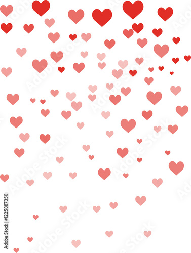 Flying red hearts for Valentine's Day.