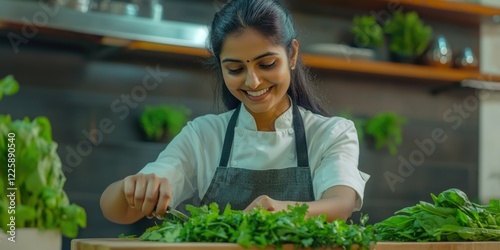 Chef's Delight: Fresh Herbs at a Professional Kitchen