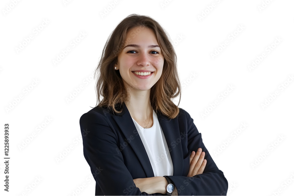 Young business woman smiling with arms crossed Young business woman smiling with arms crossed