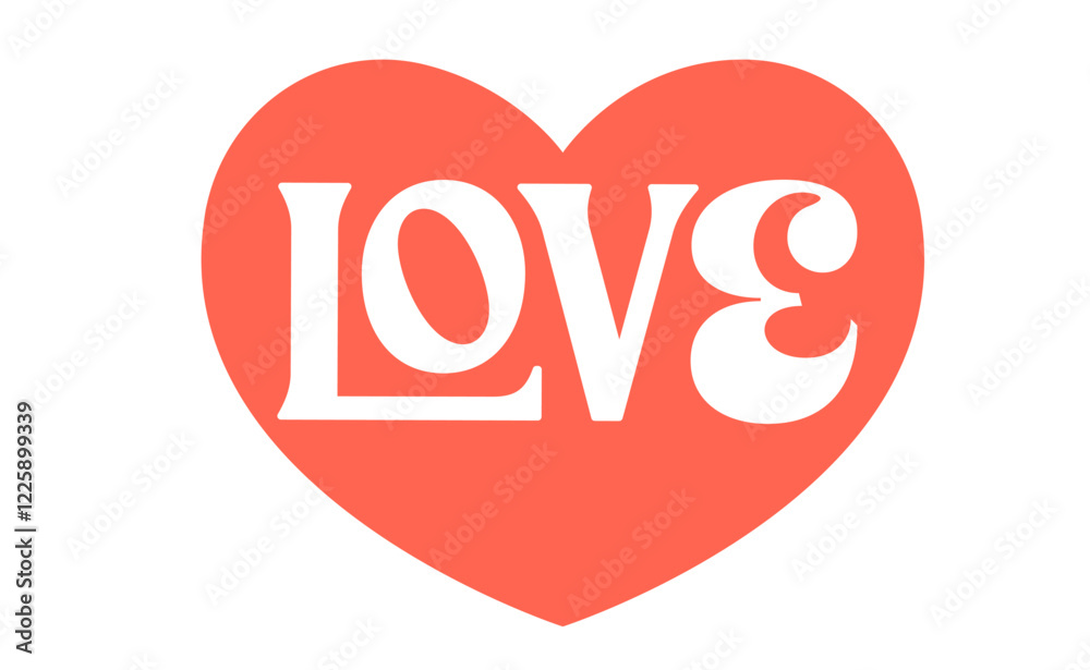 Love word in heart shape icon. Love word in heart shape icon.