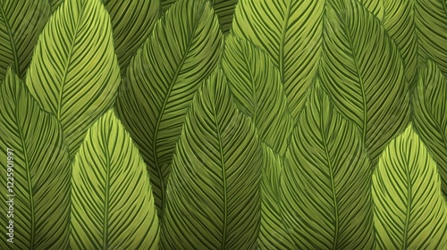 A Seamless Tropical Leaf Pattern in Vibrant Colors