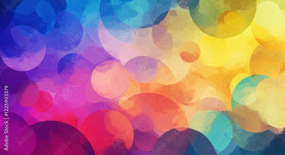 Abstract Bubbles of Color: This image showcases an artistic expression, with a vibrant array of overlapping circular shapes and hues to create a sense of depth and motion. Abstract Bubbles of Color: This image showcases an artistic expression, with a vibrant array of overlapping circular shapes and hues to create a sense of depth and motion.