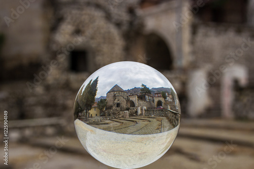 Halifet Gazi Tomb, 360 degree view from inside the sphere . Amasya, Turkey photo