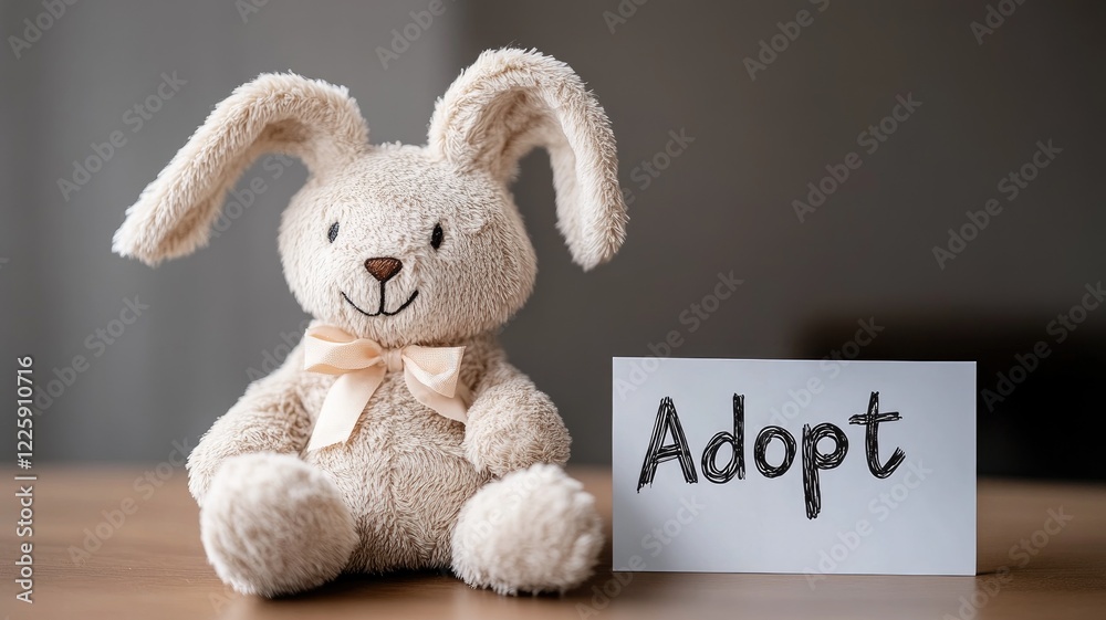Fototapeta premium Fluffy stuffed bunny with 