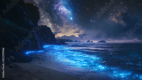 mesmerizing bioluminescent beach