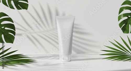 Luxurious Cream Jar Surrounded by Nature's Touch