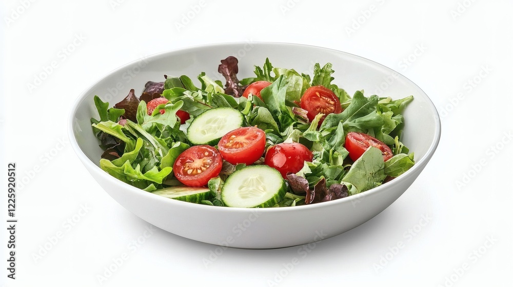 Refreshing Garden Salad in a White Bowl Refreshing Garden Salad in a White Bowl