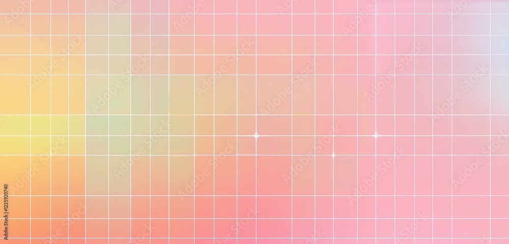Soft gradient blending from pastel to holographic colors, with linear grid patterns and star-like shapes, evoking a minimal yet futuristic style. Soft gradient blending from pastel to holographic colors, with linear grid patterns and star-like shapes, evoking a minimal yet futuristic style.