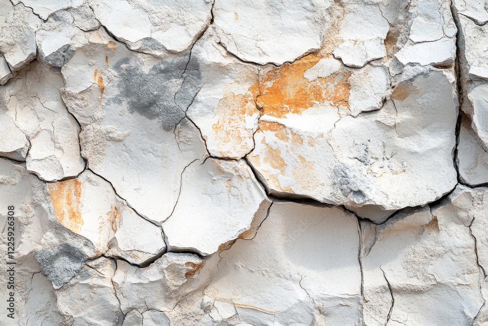 Fototapeta premium Cracked and peeling wall texture with weathered paint