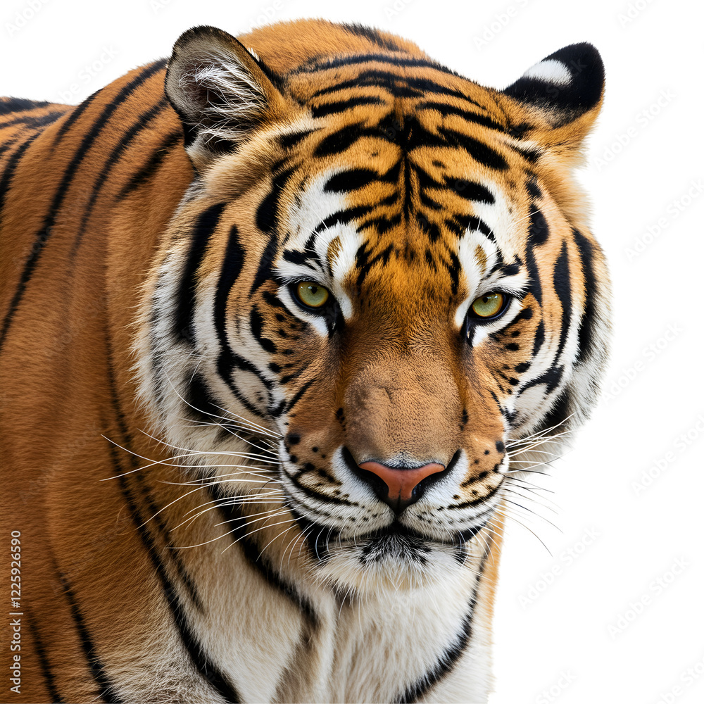portrait of a tiger isolated on white background portrait of a tiger isolated on white background