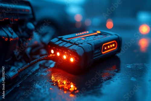 Efficient Portable Jump Starter Device Connected to Car for Quick Boost