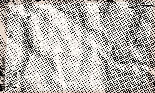 Abstract Dotted Halftone Retro Paper Print Texture Vector Background